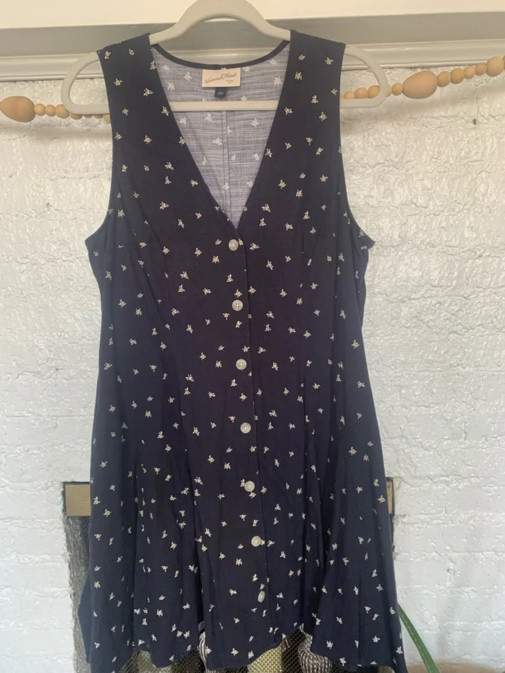 Universal Thread Navy Blue Mini Dress with White Floral Print - Picture 2 of 9
